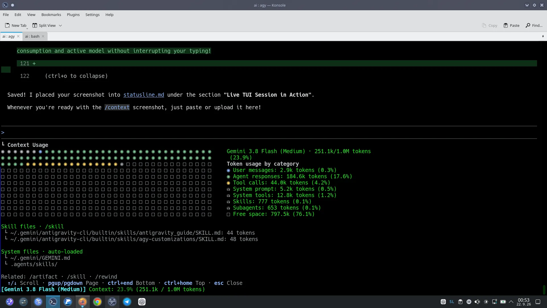 Antigravity Context Window Token Breakdown